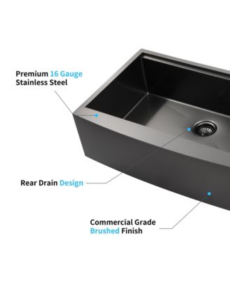 33x22x10inch Farmhouse Apron Single Bowl Kitchen Sink Stainless Steel Workstation