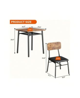 Kitchen Table Dining Room Set For 2 3Piece Modern Dining Table Set for Dining Room, Home Office, Living Room