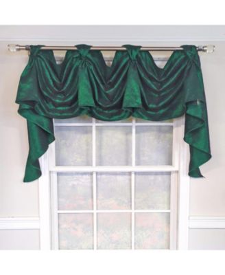 Crinkle Taffeta 3-S Victory 100% Polyester Tab Top Swag Window Curtain 54" x 25" Green