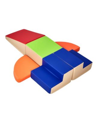 Foam Climbing Toys, 6-Piece Set, PU Leather Soft Play Blocks, Indoor Climb & Crawl Set, Easy Clean, 6M-3Y