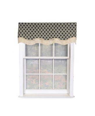 Virtue Glory 100% Cotton Rod Pocket Lined  Window Valance 50" x 16" Black