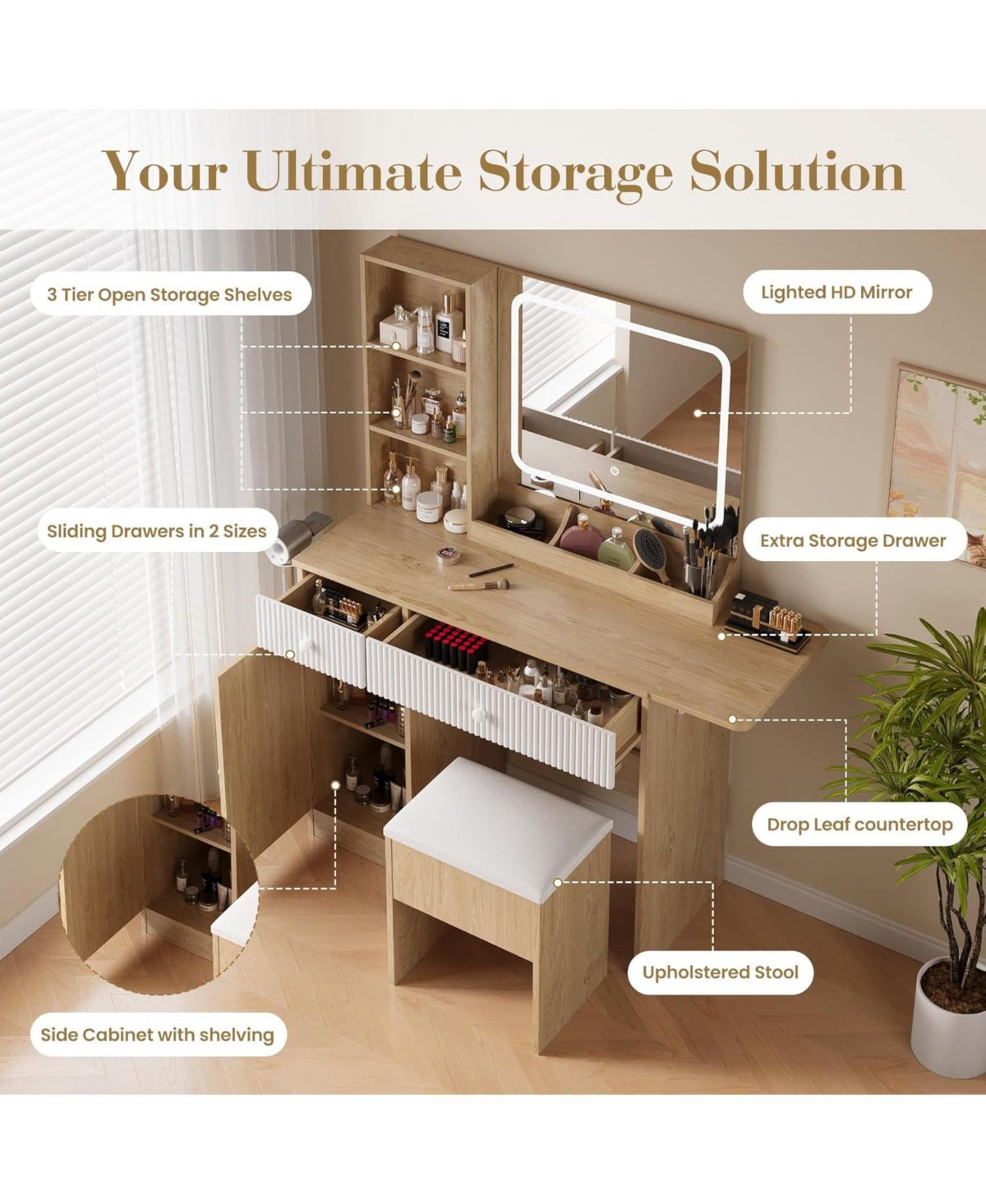 Gaomon Makeup Vanity Lighted Mirror