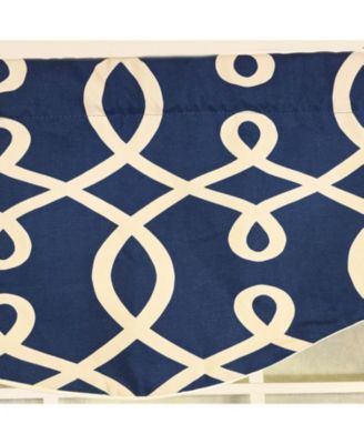 Oblique Cornice 100% Cotton Rod Pocket Lined  Window Valance 50" x 17" Navy