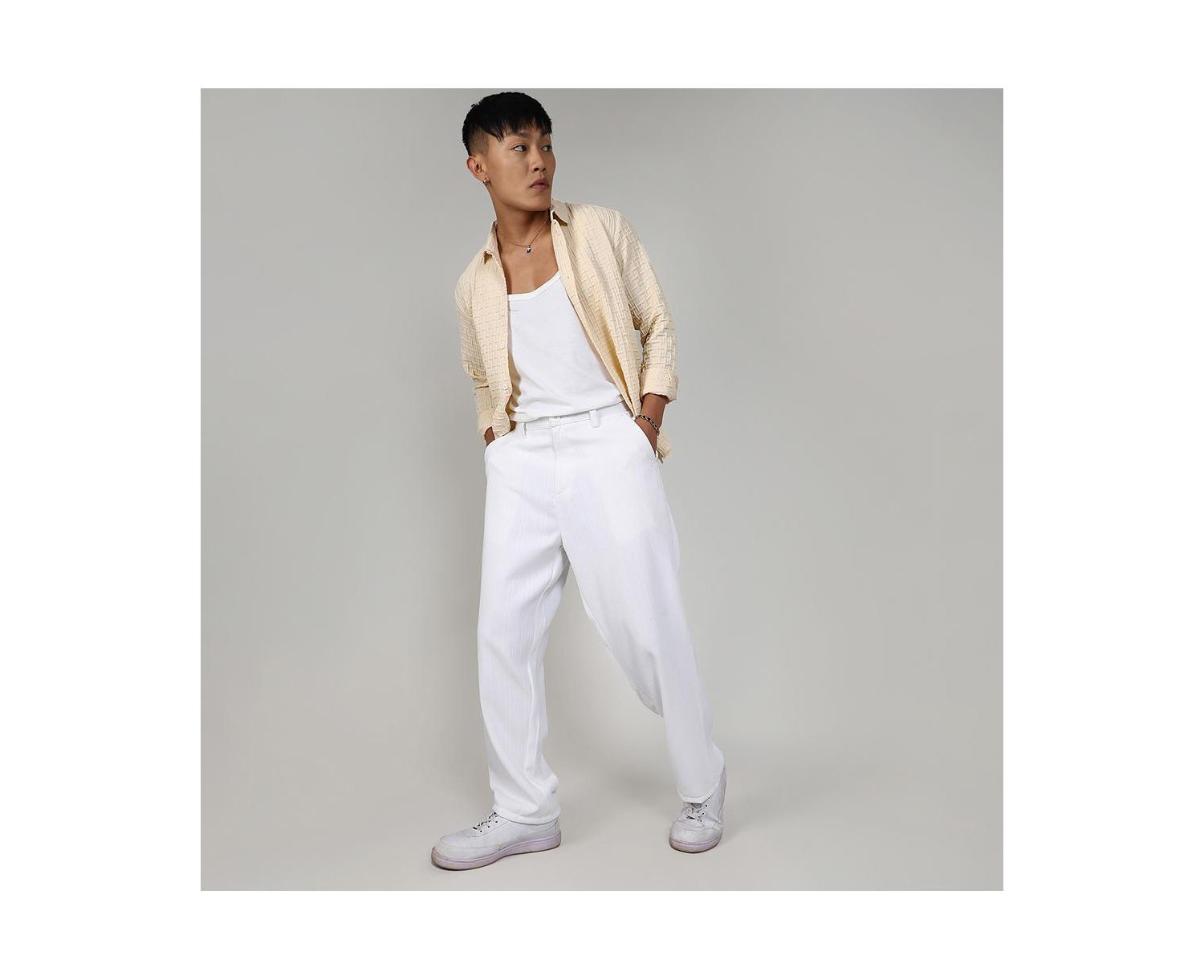 Men's Tailored Linen-Blend Trousers