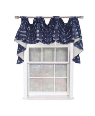 Pulsar 3-S Victory 100% Cotton Tab Top Swag Window Curtain 54" x 25" Navy