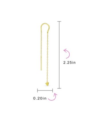Minimalist Tiny Arrow Chain Threader Earrings 14K Gold Plated Sterling Silver