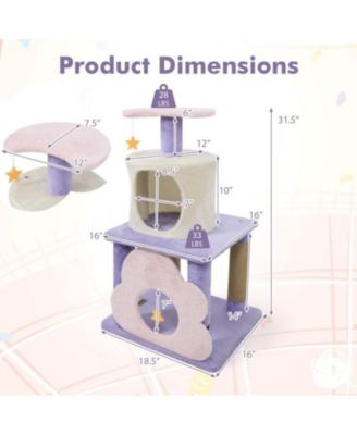 31.5"Tall Multi-Level Cat Tree in Purple