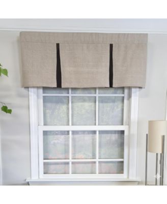 Denton Pleated 100% Cotton Rod Pocket Lined  Window Valance 50" x 17" Taupe
