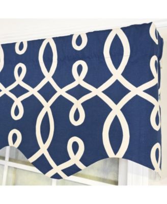 Oblique Regal 100% Cotton Rod Pocket Lined  Window Valance 50" x 17" Navy