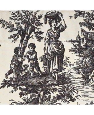 Baroque Provance 100% Cotton Rod Pocket Lined  Window Valance 50" x 15" Black