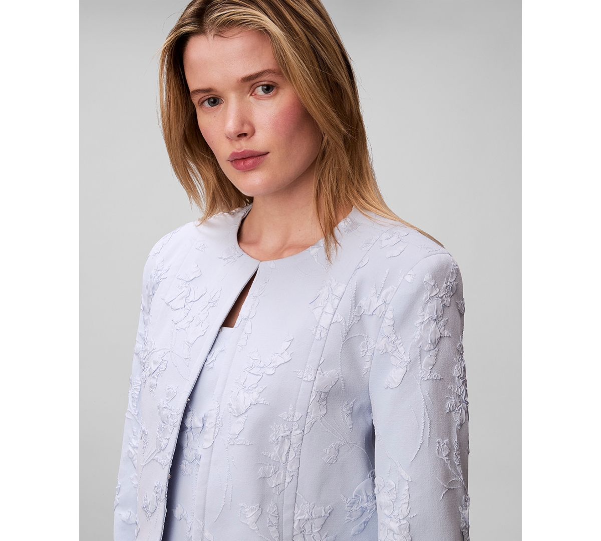 Calvin Klein Women's Novelty Crewneck Cropped Jacket