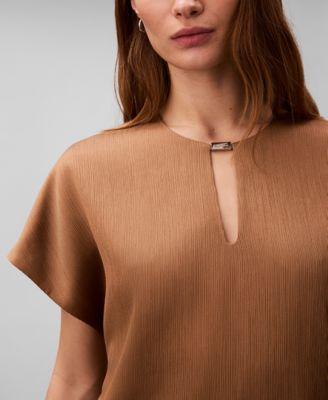 Women's Plisse Short-Sleeve Top