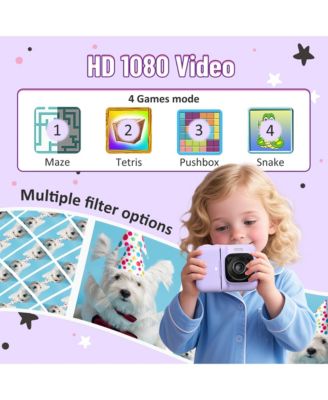 Kids Instant Print Camera, 1080P Digital Camera with 32GB SD Card & 3 Paper Rolls. Christmas Birthday Gift for 4-10 Year Old Girls Boys.