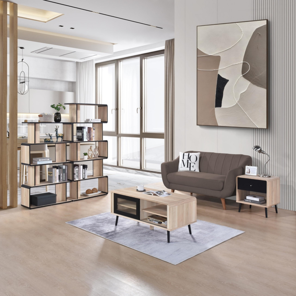 Kings Brand Furniture Nathan Wooden Display Book Shelf Bookcase – Shelving Rack Unit Organizer