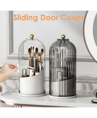 Makeup Brush Holder 360 Rotating Clear Dustproof Organizer