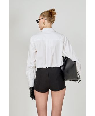 Women's Detachable Sequin Tie Shirt