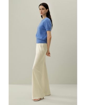 Women's Brushed Cashmere Short-Sleeve Sweater