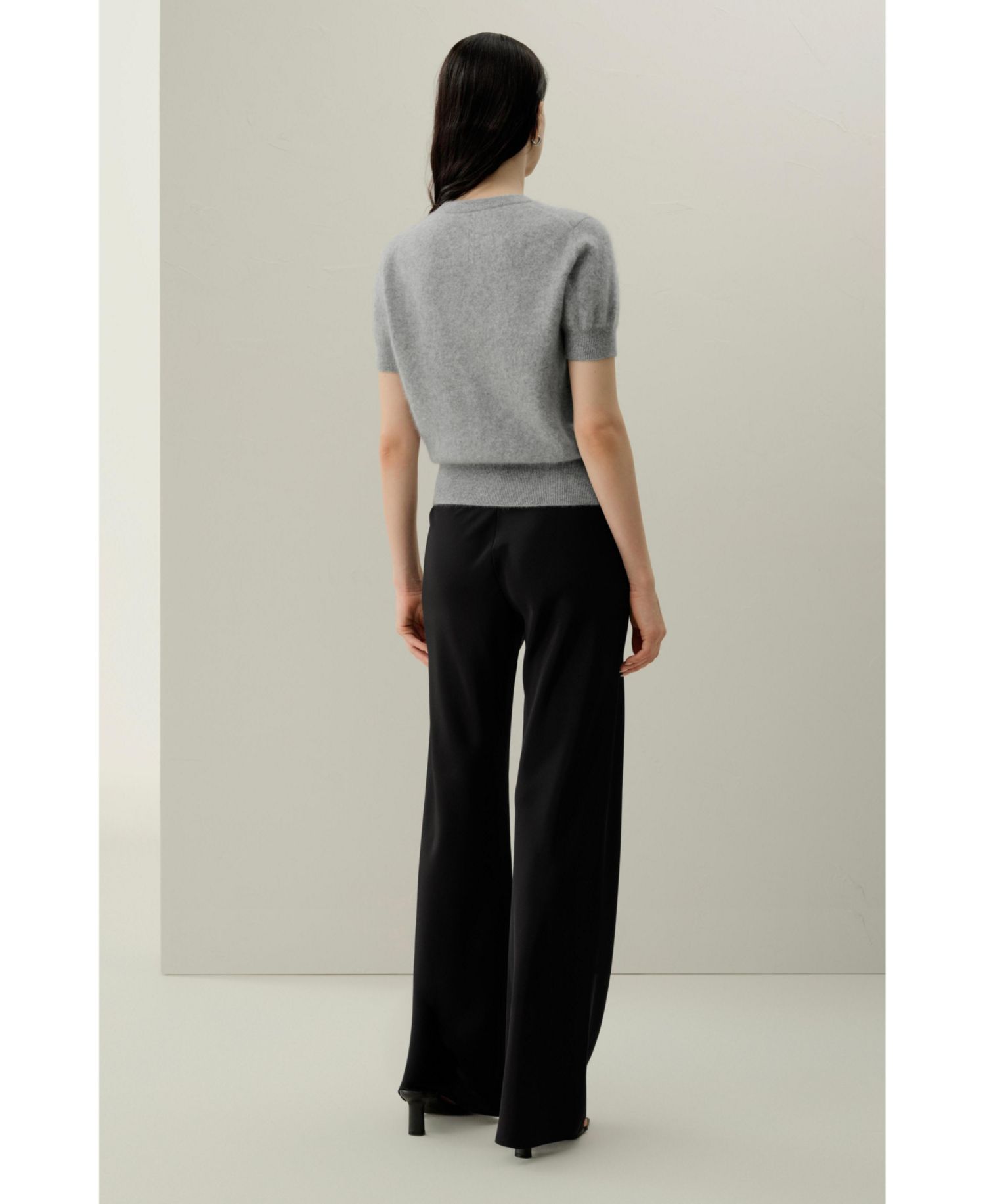 Women's Brushed Cashmere Short-Sleeve Sweater