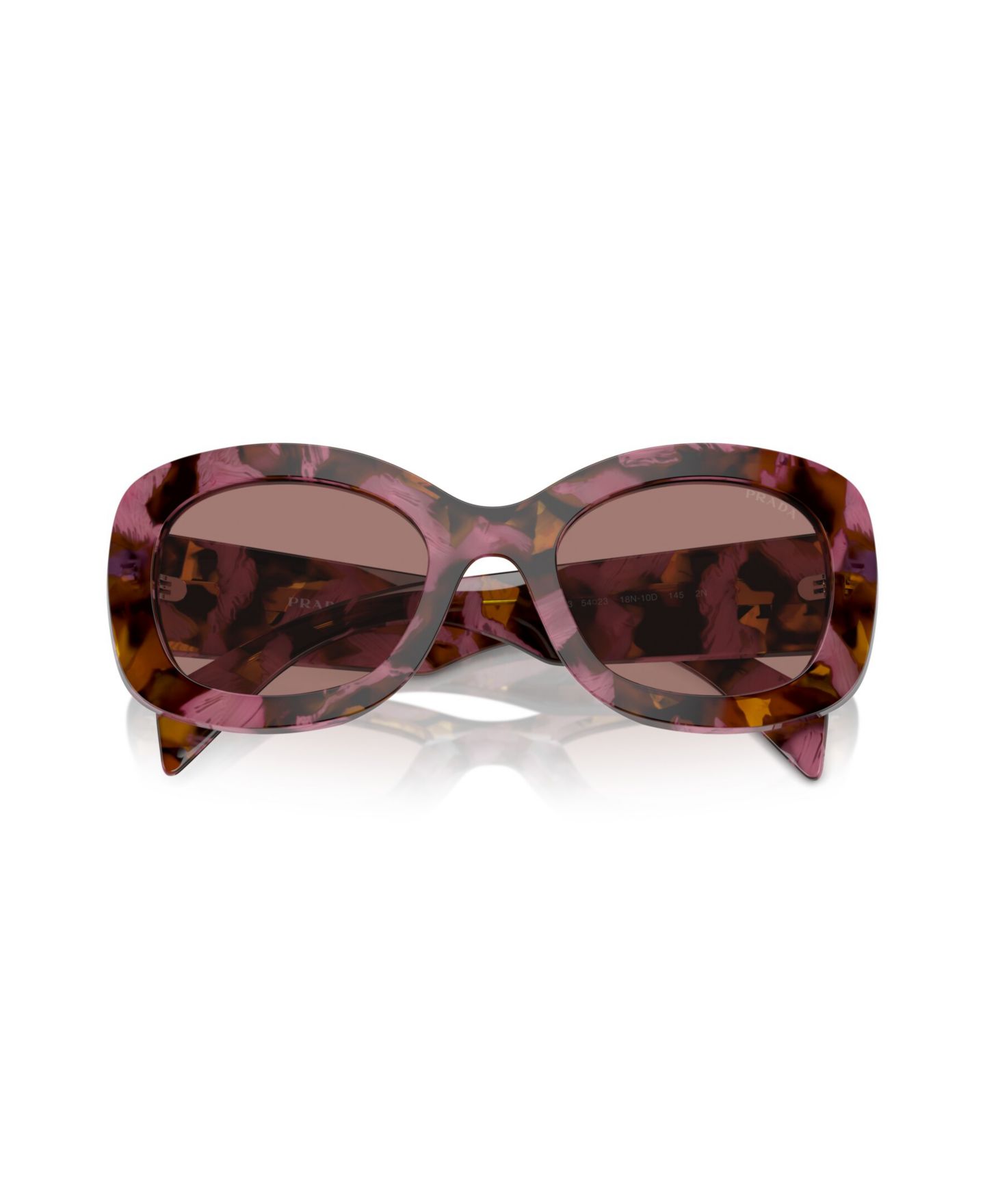 Женские солнцезащитные очки PRADA Oval Sunglasses, PR A13S, цвет: Черепаховый коньячный — фото 5