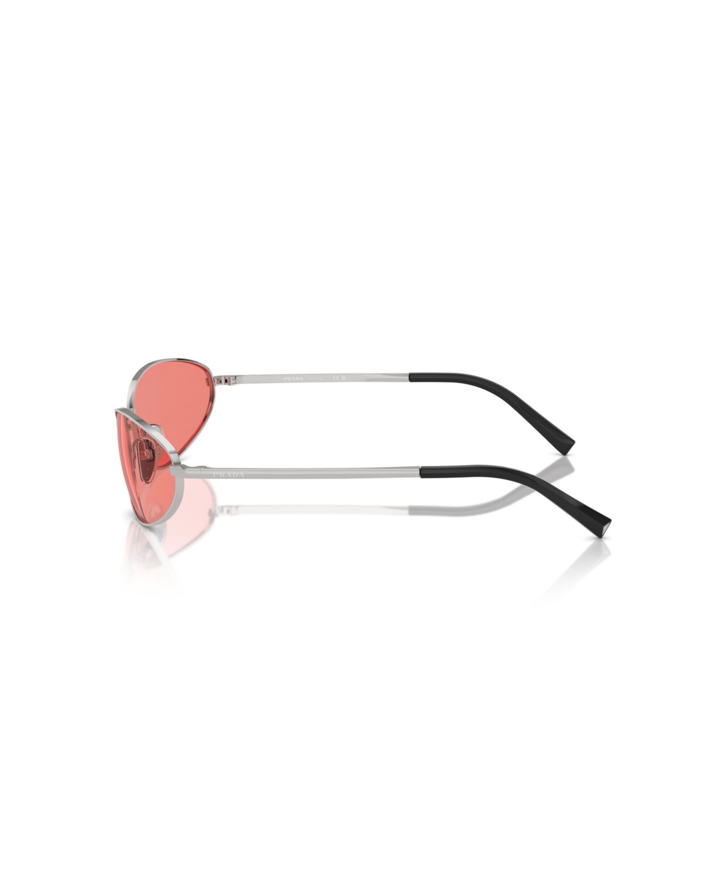 Женские солнцезащитные очки PRADA Oval Sunglasses, PR A59S, цвет: Серебряный — фото 3