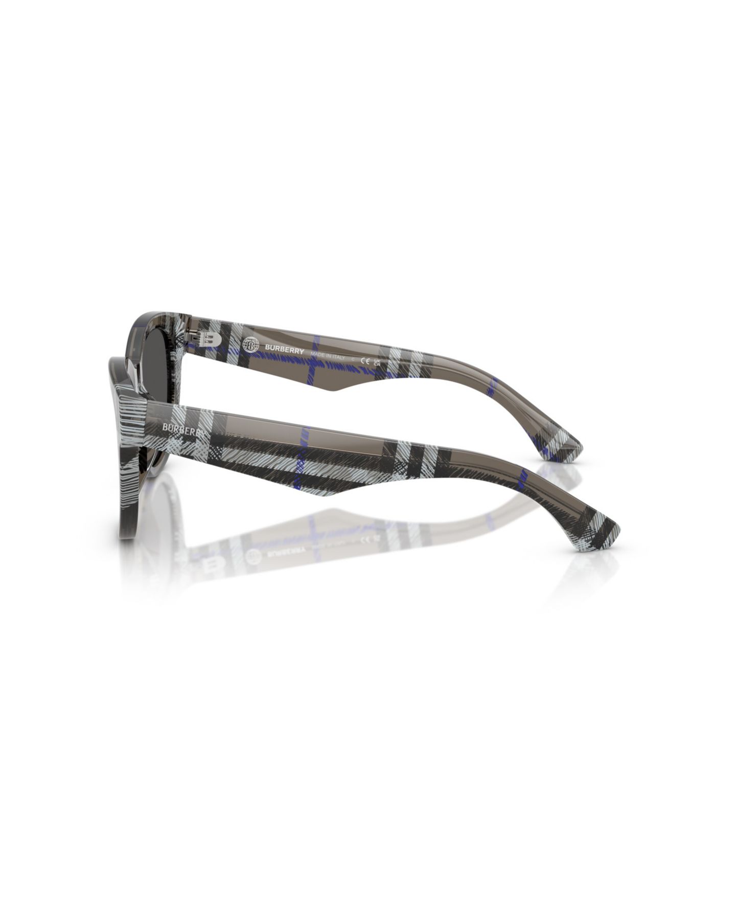 Женские солнцезащитные очки Burberry Round Sunglasses, BE4432U, цвет: Клетчатый — фото 3