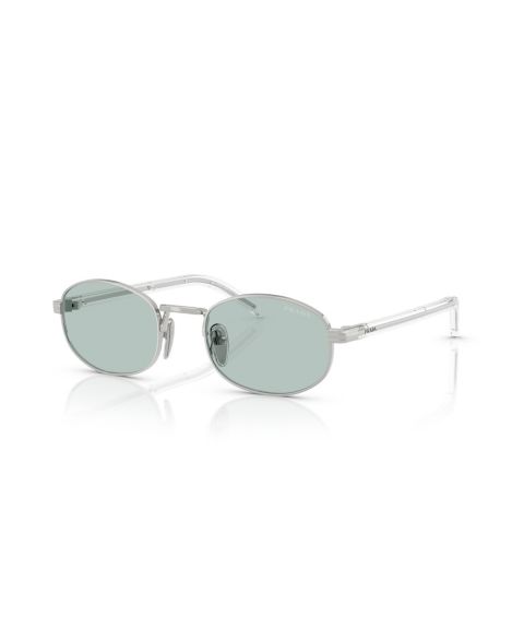 Женские солнцезащитные очки Prada Oval, PR B53S, цвет: Серебряный