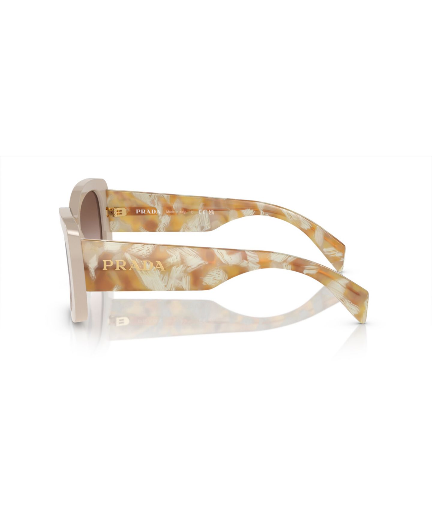 Женские солнцезащитные очки PRADA Oval Sunglasses, PR A08S, цвет: Пустынный — фото 3