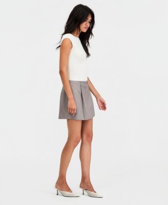 Women's Pleated Suiting Mini Skort
