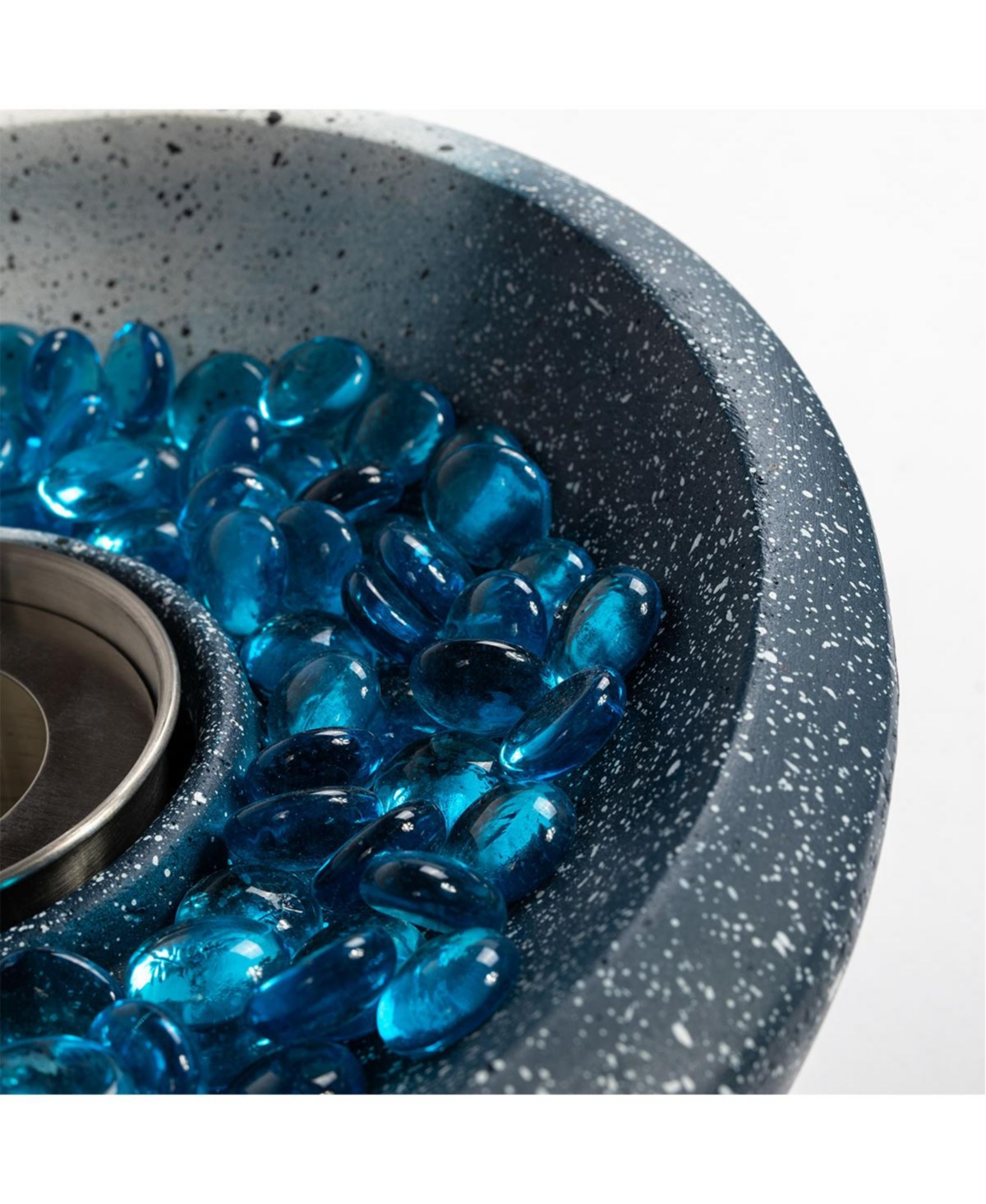 Flynama 11.42 in. x 5.91 in. Oval Ethanol Concrete Tabletop Fire Pit with Personal Fireplace Mini Fire Pit