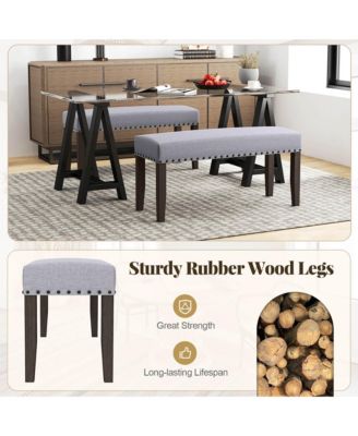 1 PCS 42.5" Upholstered Entryway Bench with Nailhead Trim Soft Padded Cushion Bedroom