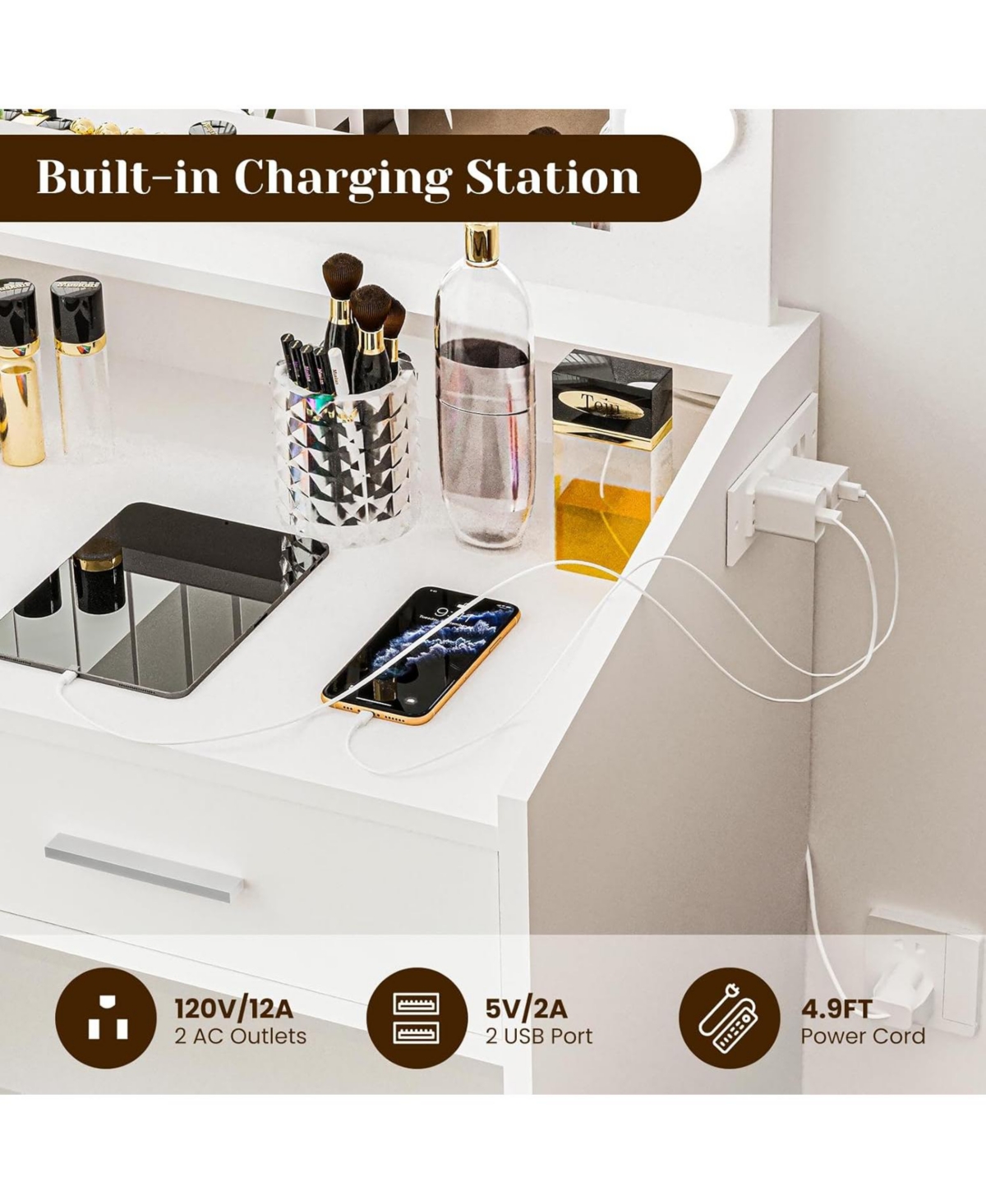 Gaomon Vanity Desk Mirror and Led Lights