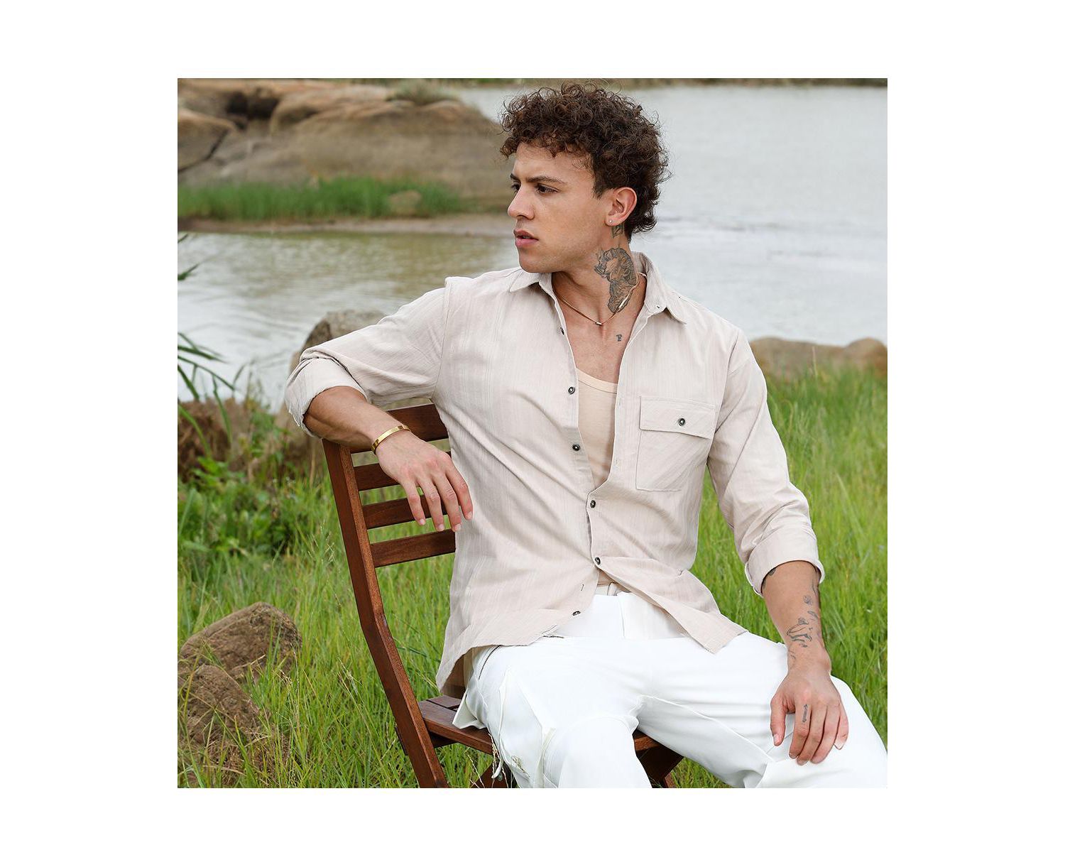 Men's Multitrack-Striped Shirt