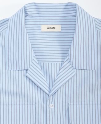 Men's Lucas Cotton Poplin Striped Camp Shirt