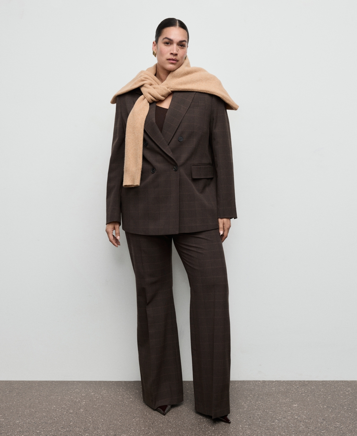 Mango Women's Check Suit Pants