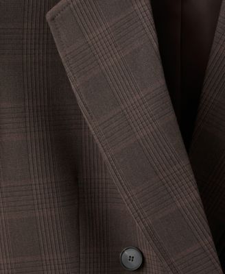 Women's Double-Breasted Check Suit Jacket