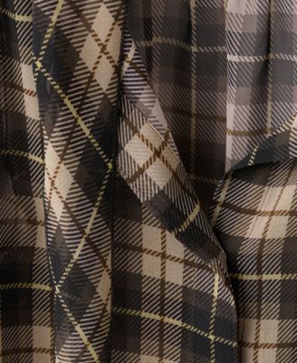 Women's Checked Frill Blouse