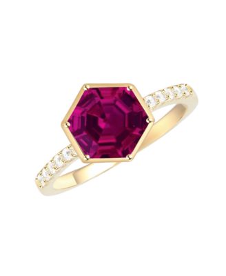 Amethyst (2 ct. t.w.) and Lab-Grown White Sapphire (0.01 ct. t.w.) Ring in 14k Gold Over Sterling Silver (Also Available in Multi-Stones)