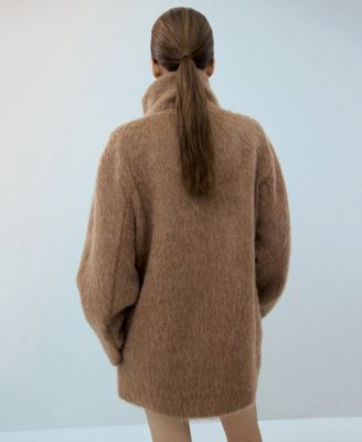 Women's Wool-Blend Funnel-Neck Coat