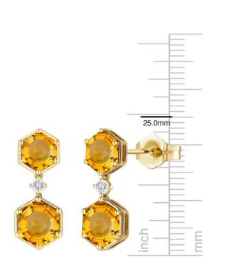 Amethyst (3.5 ct. t.w.) and Lab-Grown White Sapphire (0.06 ct. t.w.) Earrings in Sterling Silver (Also Available in Multi-Stones)