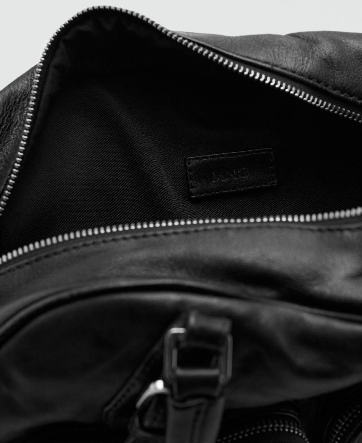 Mango Women's Pockets Leather Bowling Bag