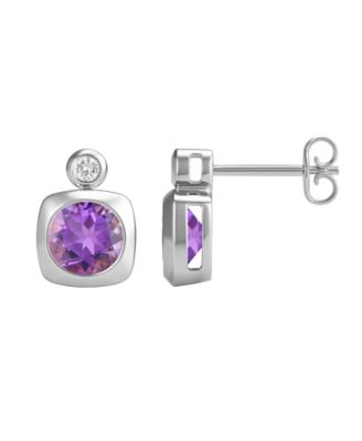 2-Pc. Amethyst (2.5 ct. t.w.) and Lab-Grown White Sapphire (0.1 ct. t.w.) Earrings And Necklace Set in 14k Gold Over Sterling Silver (Also Available in Other Gemstones)