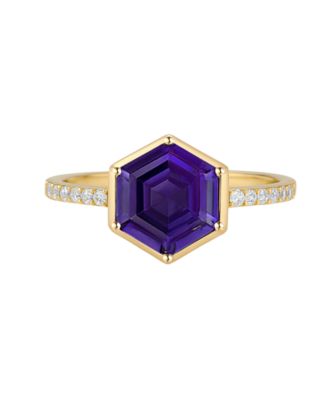 Amethyst (2 ct. t.w.) and Lab-Grown White Sapphire (0.01 ct. t.w.) Ring in 14k Gold Over Sterling Silver (Also Available in Multi-Stones)