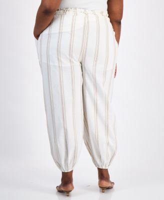 Trendy Plus Size Striped Jogger Pants