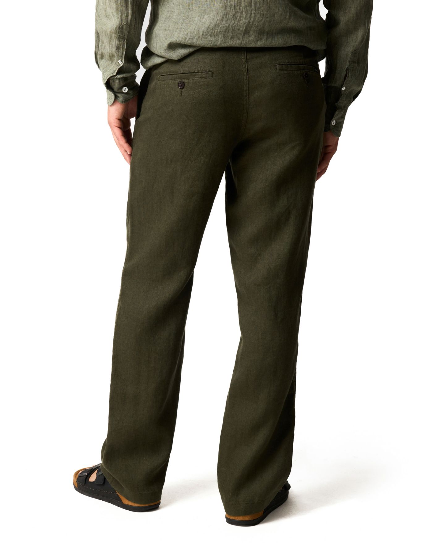 Мужские брюки Rodd & Gunn Spencer Bay Linen, цвет: Тёмный оливковый — фото 4
