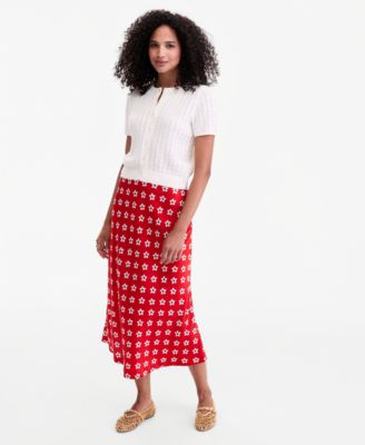 Women's Short Sleeve Cable-Knit Cardigan