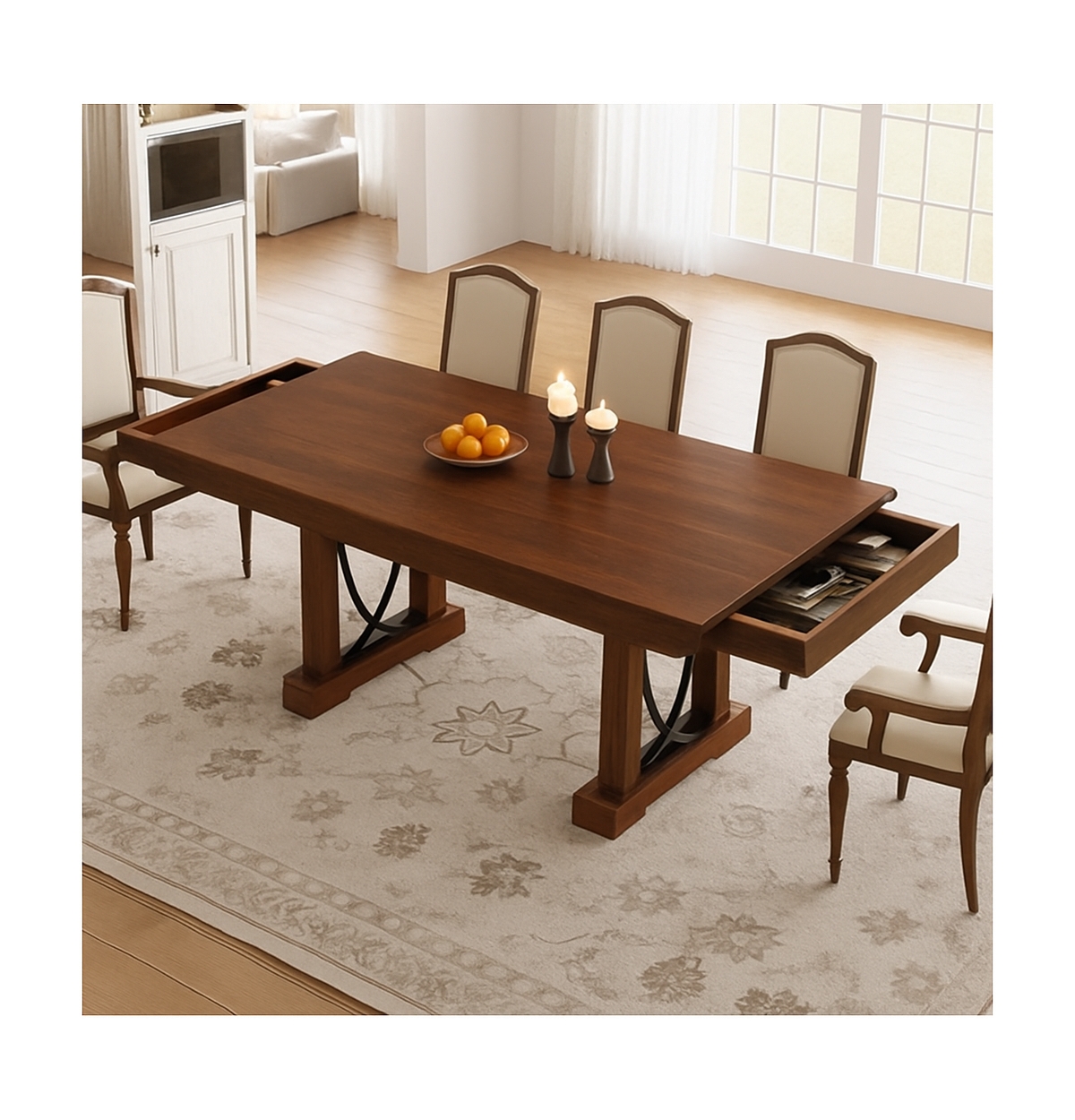 Gaomon Kitchen Table Dining Table for 6 to 8 for Dining Room, Home Office, Living Room