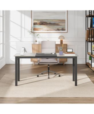 Kitchen Table Dining Table for 4-6 People 63 inch Long Wooden Rectangular Kitchen Table