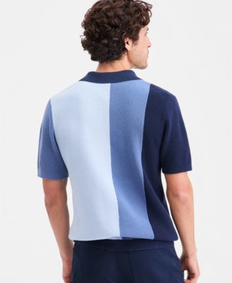 Men's Cotton Colorblocked Johnny Collar Sweater