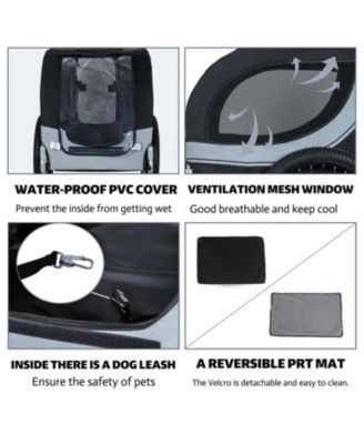  Large Folding Bike Trailer for Dogs with 100LB Capacity in Grey