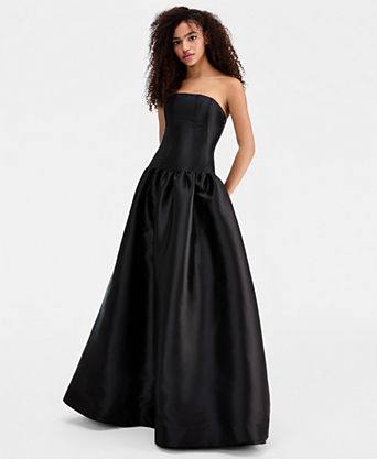 black prom dresses macy's Black Dress For Gala Night Macys Prom Dress Macys Black Evening Gowns Maxi Macy's Embroidered Illusion Corset Gown